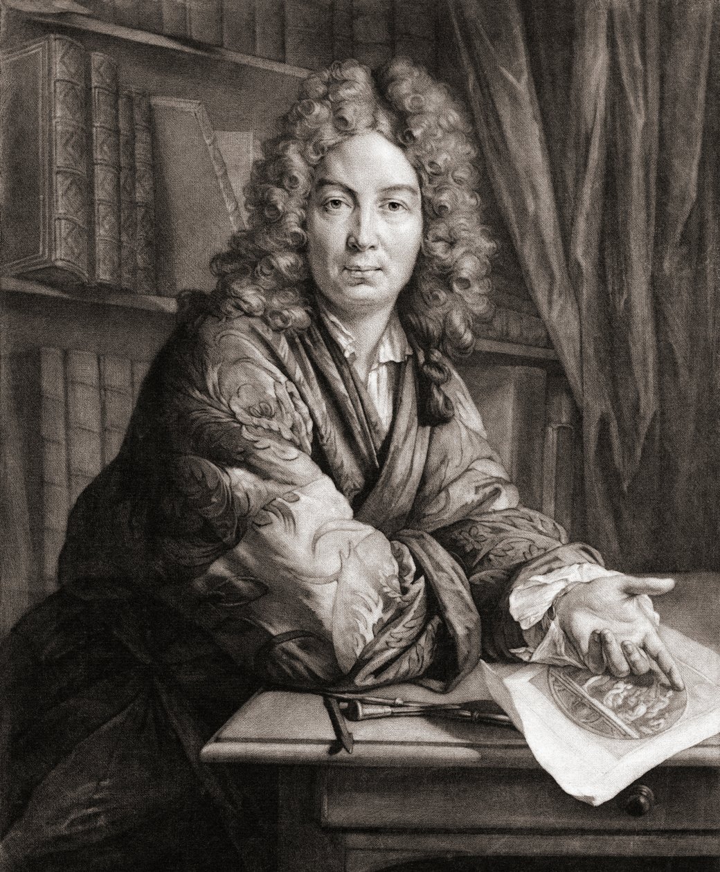 Retrato de Bernard Picart, gravador (gravura) de Jean Marc (after) Nattier