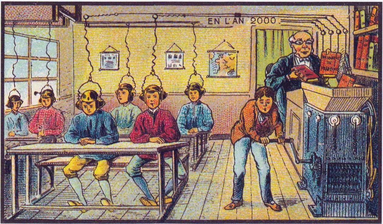 Na escola. Da série Visões do Ano 2000, 1899 de Jean Marc Côté