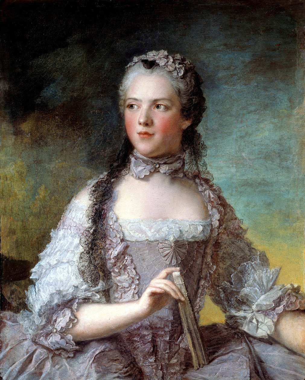 Francês: Marie-Adélaïde de France, dite Madame Adélaïde Madame Adélaïde de France (1732-1800), filha de Luís XV de Jean Marc Nattier