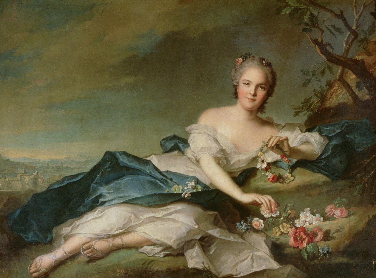 Henrietta Maria da França (1606-69) como Flora, 1742 de Jean Marc Nattier