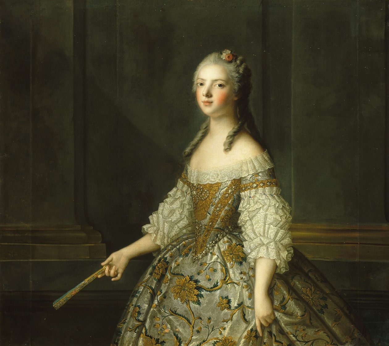 Madame Adelaide da França 1732-1800, segurando um leque, ca 1752. de Jean Marc Nattier