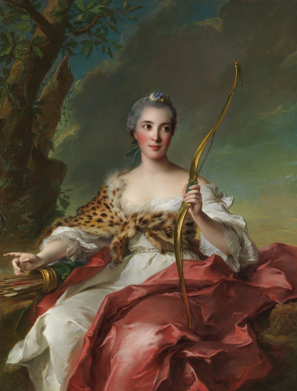 Madame Bergeret de Frouville como Diana, 1756. de Jean Marc Nattier