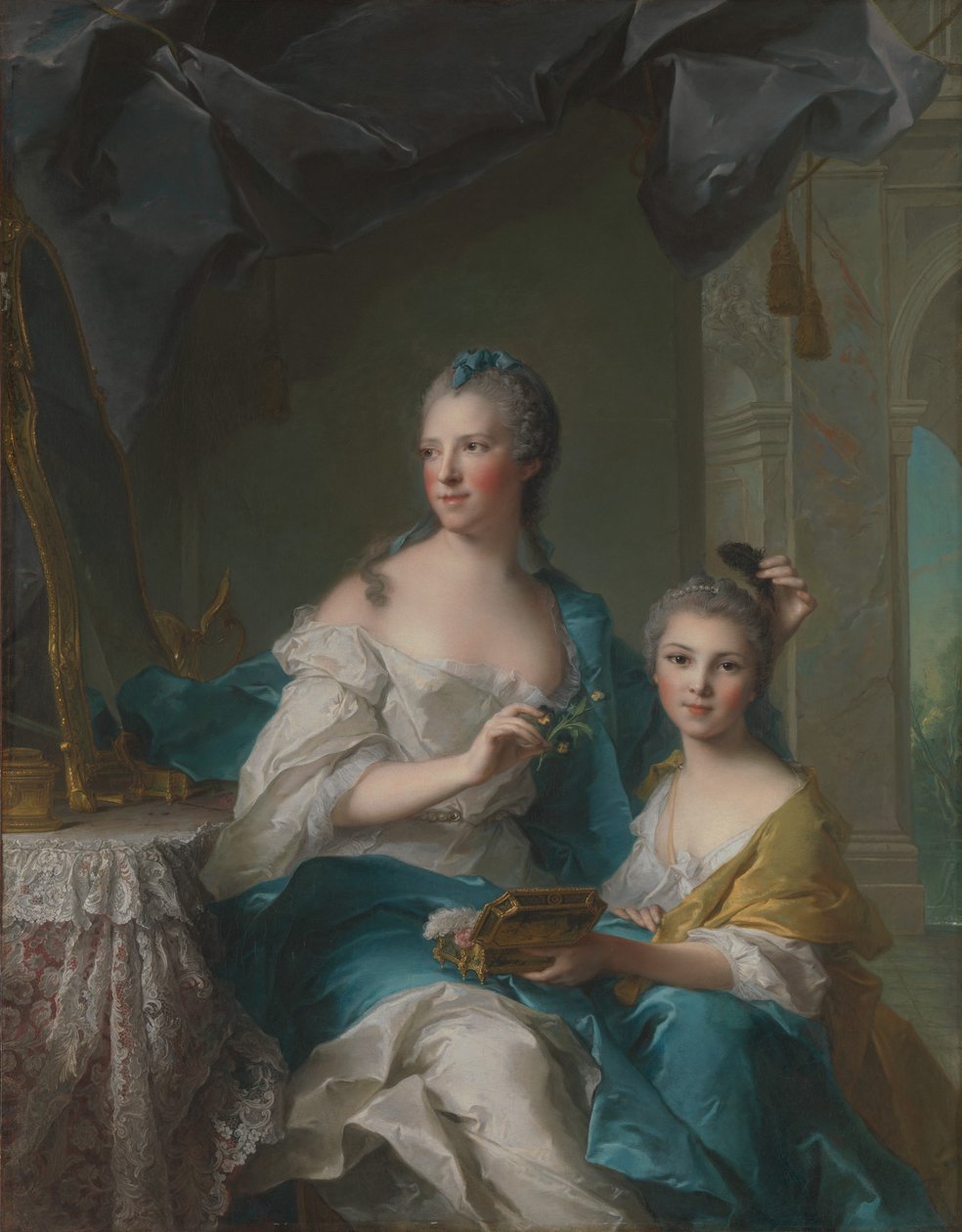 Madame Marsollier e sua filha, 1749. de Jean Marc Nattier