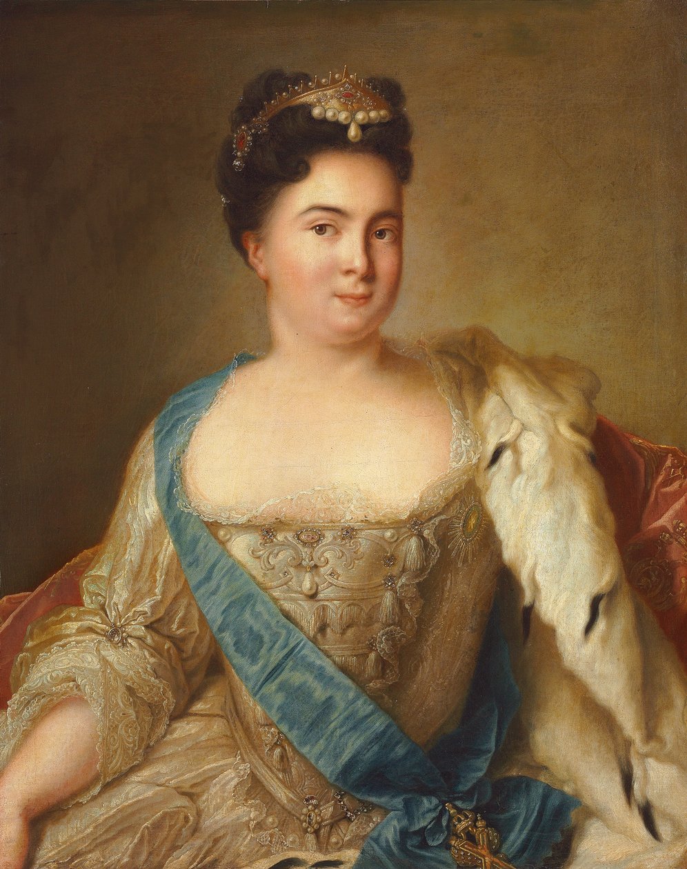 Retrato da imperatriz Catarina I de Jean Marc Nattier