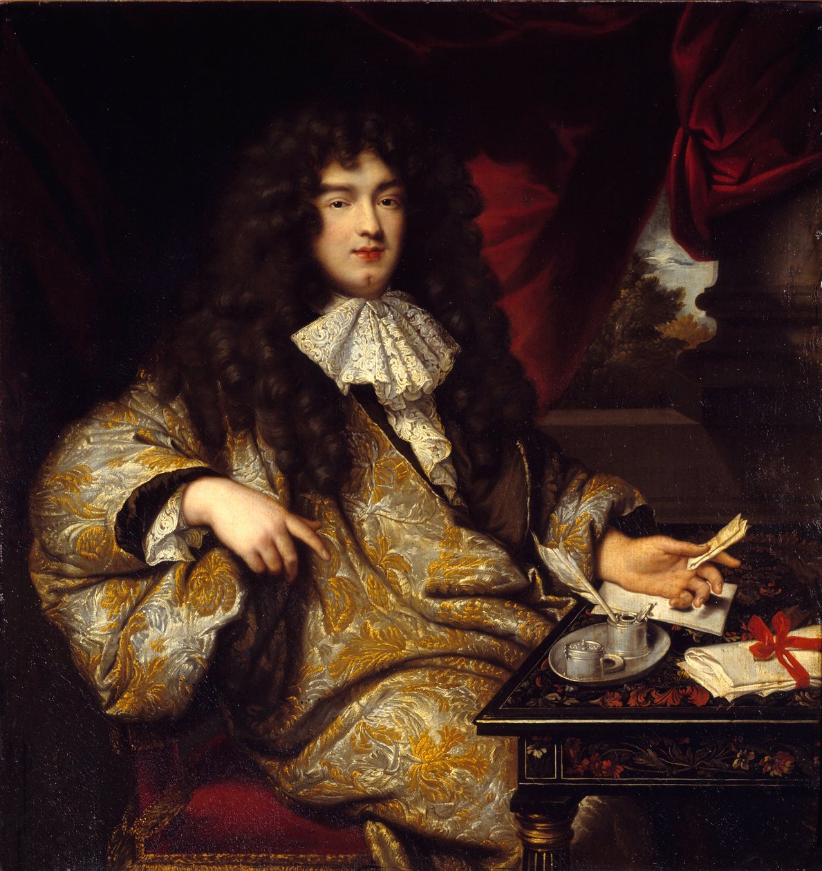 Retrato de Jean Baptiste (Jean-Baptiste) Colbert (1651-1690) seigneur Marquês de Seignelay, ministro da marinha, filho de Colbert. Pintura de Marc Nattier (1642 - 1705) de Jean Marc Nattier