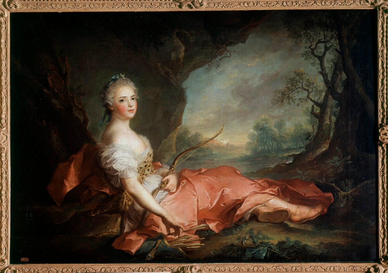 Retrato de Madame Adelaide da França (1732-1799) em Diane, filha de Luís XV Pintura de Jean Marc (Jean-Marc) Nattier (1685-1766) Século XVIII Sol 1,04x1,41 m de Jean Marc Nattier