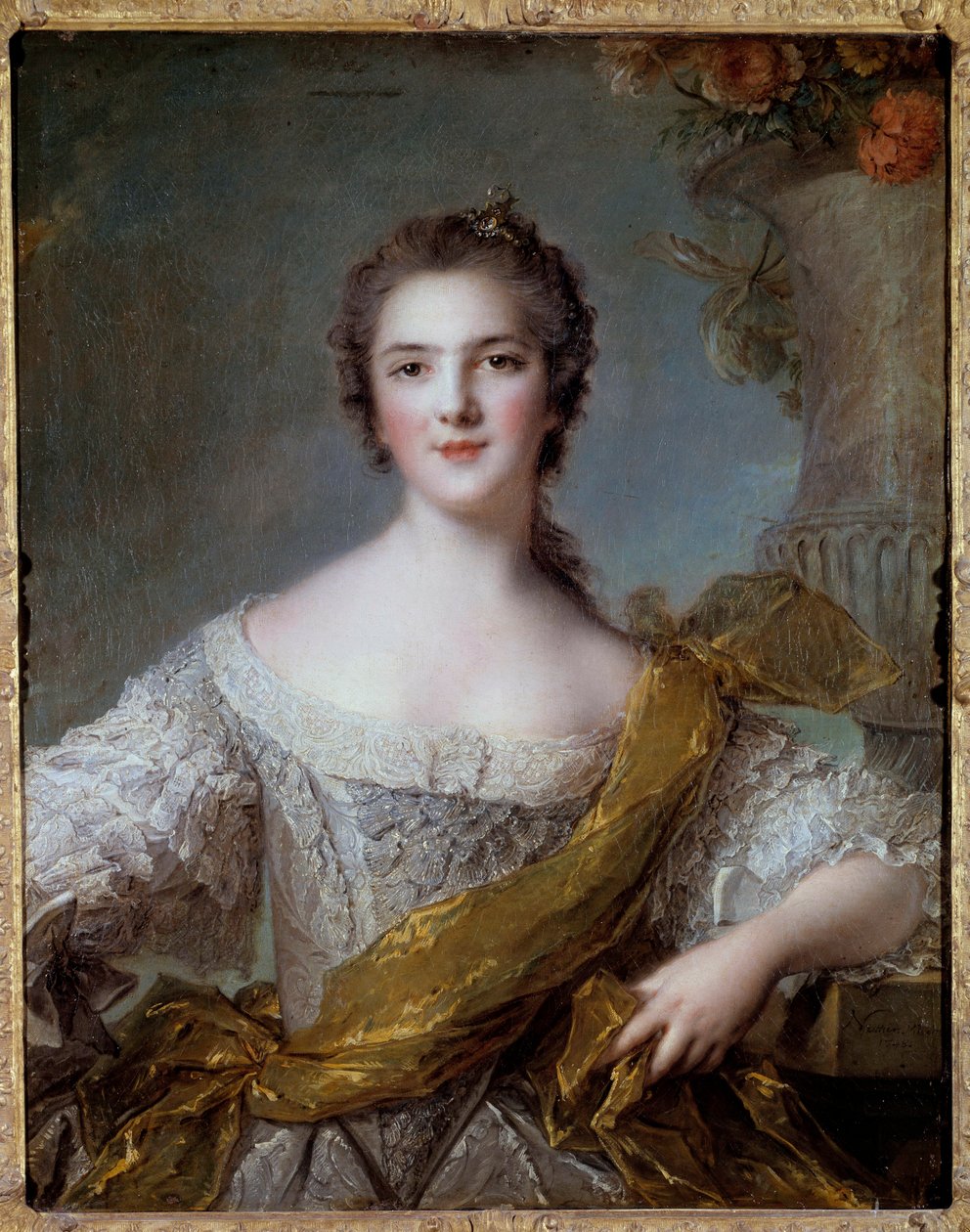 Retrato de Madame Victoire de France (1733-1799) filha de Luís XV Pintura de Jean Marc (Jean-Marc) Nattier (1685-1766) 1748 Sol 0,81x0,64 m de Jean Marc Nattier