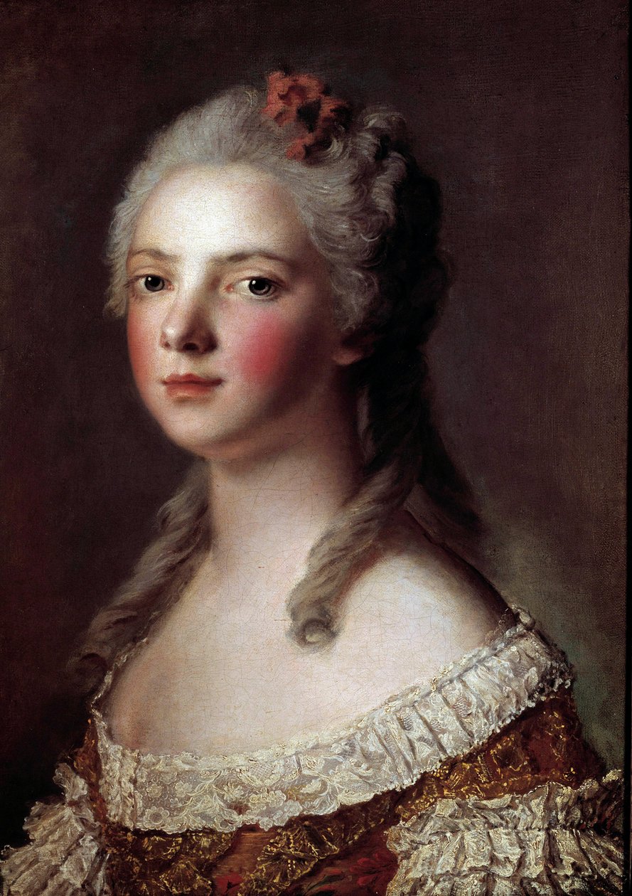 Retrato de Marie Adelaide de França chamada Madame Adelaide (1732-1799) filha de Luís XV Pintura de Jean Marc (Jean-Marc) Nattier (1685-1766) 1750 Sol 0,54x0,42 m de Jean Marc Nattier