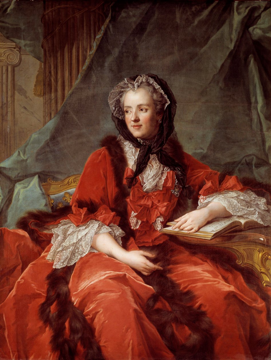 Retrato de Marie Lesczinska (Lesczynska) (1703-1768) Rainha de França Pintura de Jean Marc (Jean-Marc) Nattier (1685-1766) 1748 Sol 1,37x1,05 m Dijon, Musee des Beaux Arts de Jean Marc Nattier