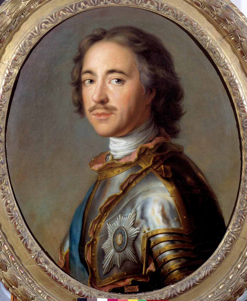 Retrato de Pedro I O Grande (1672-1725) czar da Rússia" Pintura de Jean Marc (Jean-Marc) Nattier (1685-1766) Sol do século XVIII 0,63 x 0,52 m - Retrato de Pedro I O Grande (1672-1725), czar da Rússia. Pintura de Jean Marc (Jean-Marc) Nattier (1685-176) de Jean Marc Nattier