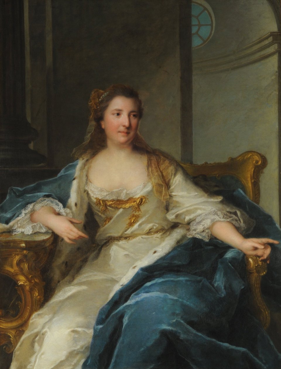 Retrato da princesa Caroline de Hesse-Rheinfels-Rotenburg 1714-1741, primeira metade do século XVIII. de Jean Marc Nattier