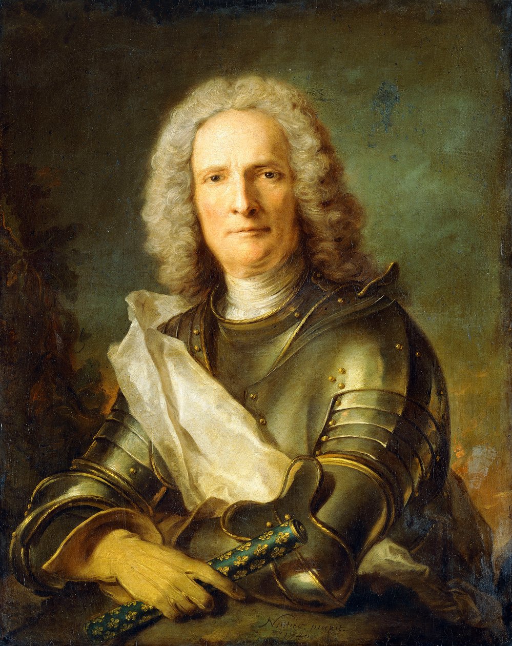 Retrato de um Marechal de France, provavelmente Chretien-Louis de Montmorency-Luxembourg de Jean Marc Nattier