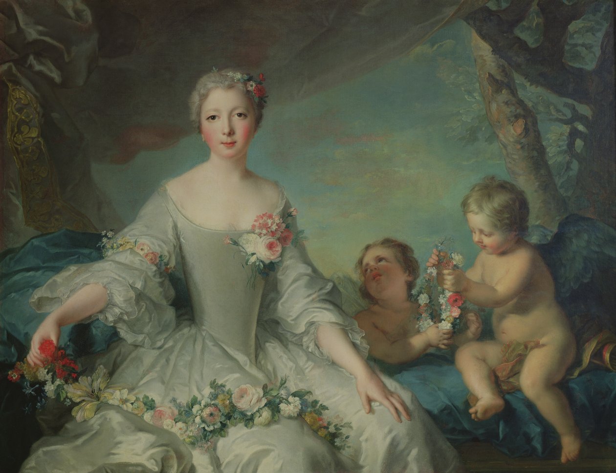 Retrato que se presume ser Louise Diane dOrleans (1716-36) como Flora, 1731 de Jean Marc Nattier