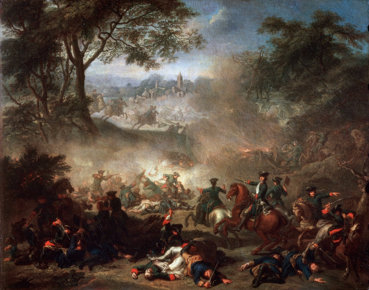 A Batalha de Lesnaya, 1717. de Jean Marc Nattier