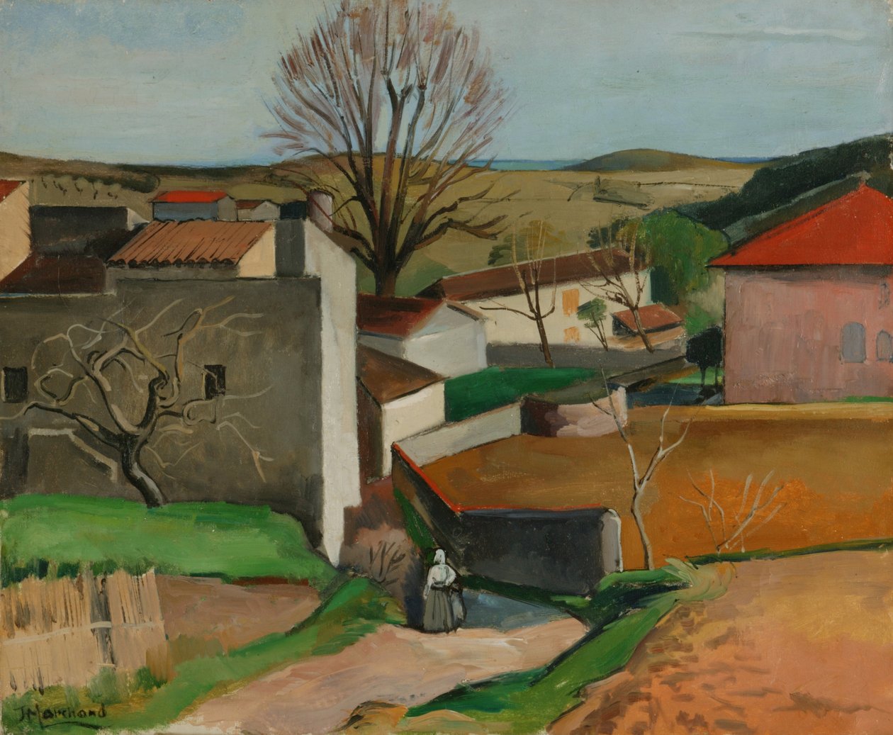 Aldeia francesa (óleo sobre tela) de Jean Marchand