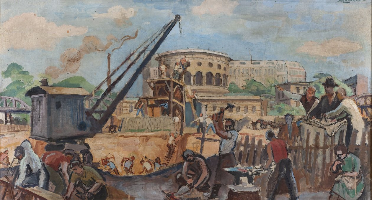 Le Travail: Esboço para o préau da escola para rapazes na avenida Simon-Bolivar de Jean Marchand