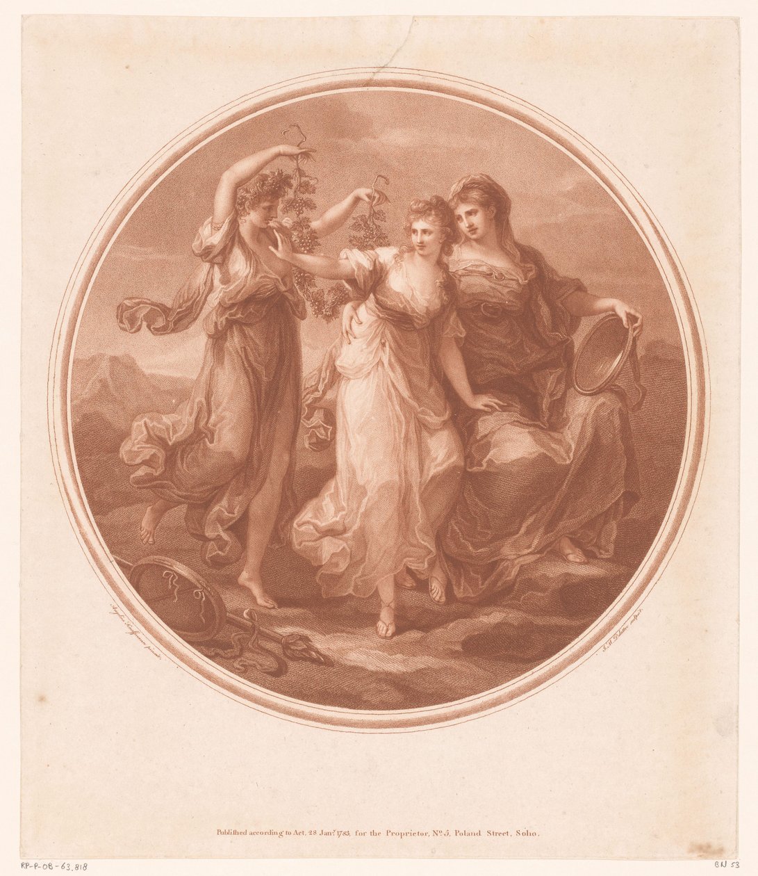 Beleza (Bellezza) aconselhada por Prudence (Prudentia), rejeita as tentações da Folly (Pazzia) de Jean Marie Delattre