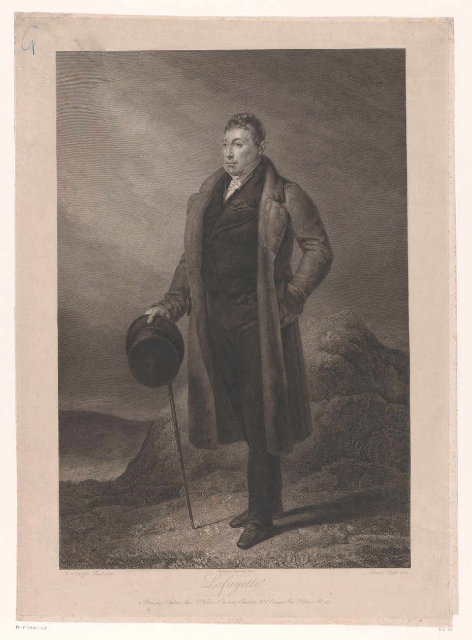 Retrato de Gilbert du Motier, Marquês de la Fayette Lafayette (título no objeto) de Jean Marie Leroux