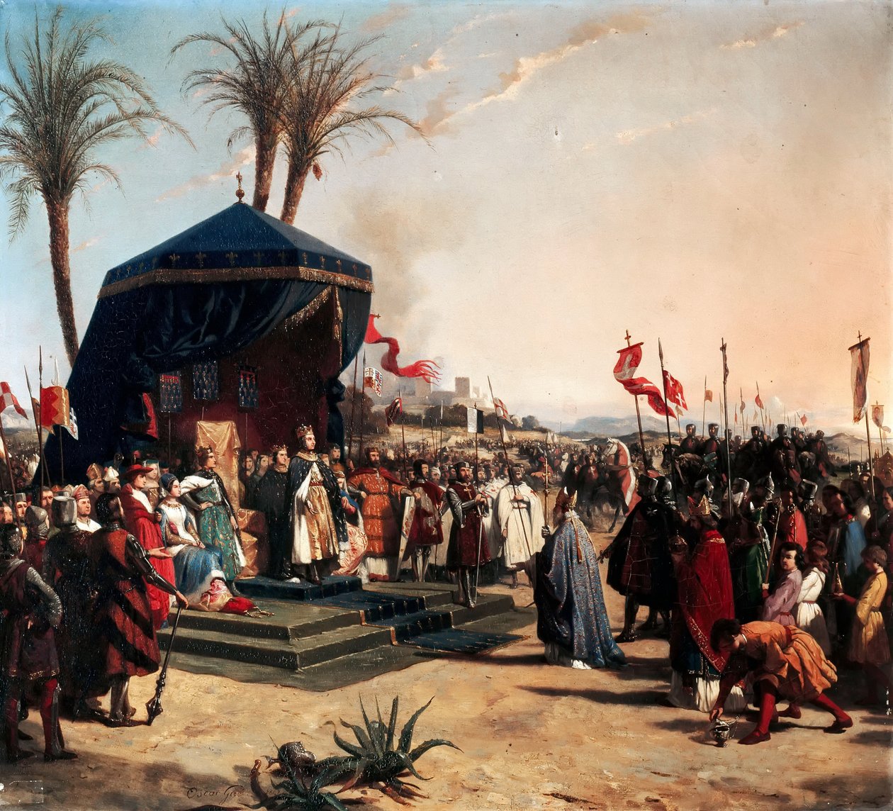 São Luís, Rei da França Recebendo Roberto Patriarca de Jerusalém em Damieta em 1249 de Jean Marie Oscar Gué