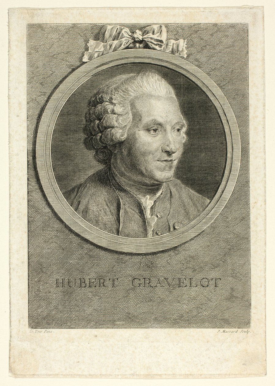 Retrato de Hubert Gravelot de Jean Massard