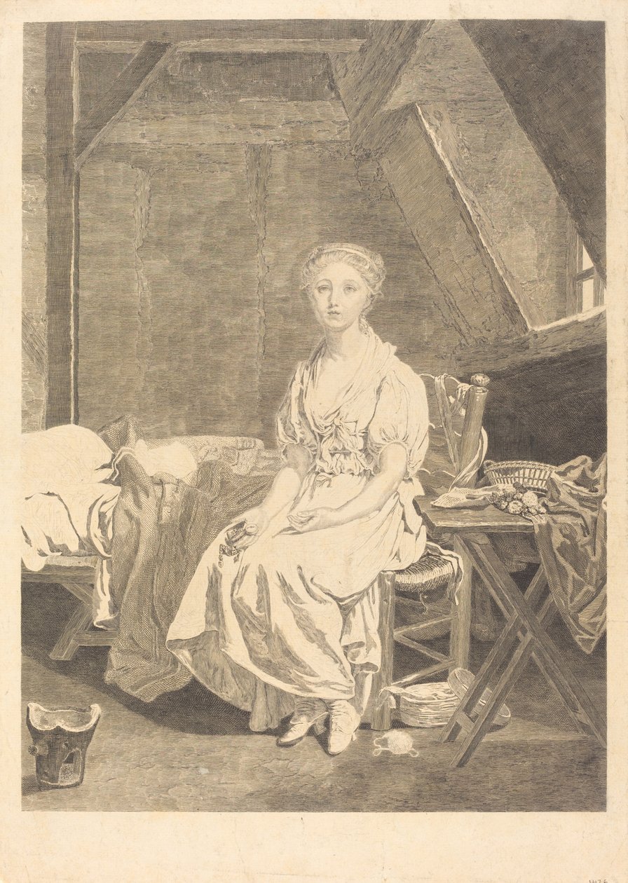 A virtude vacilante de Jean Massard after Jean Baptiste Greuze