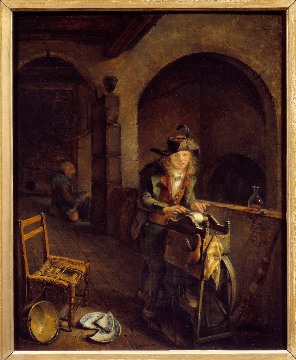 Le petit remouleur Painting de Jean Michel Grobon (1770-1853) 1794 Lyon, Musee des Beaux Arts de Jean Michel Grobon