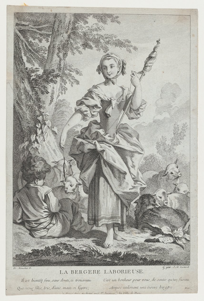 La Bergère Laborieuse, século XVIII. de Jean Michel Liotard