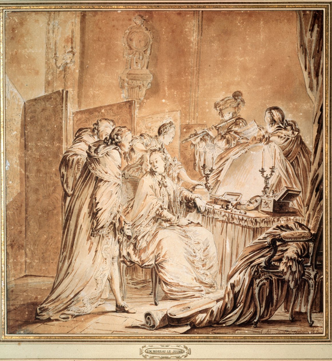 Antes do baile à fantasia, 1762. de Jean Michel the Younger Moreau