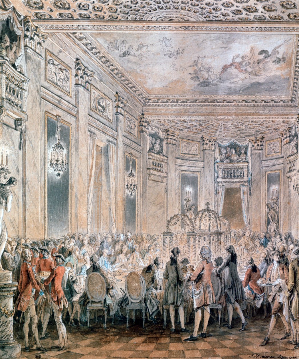 Festa em Louveciennes, 1771 de Jean Michel the Younger Moreau