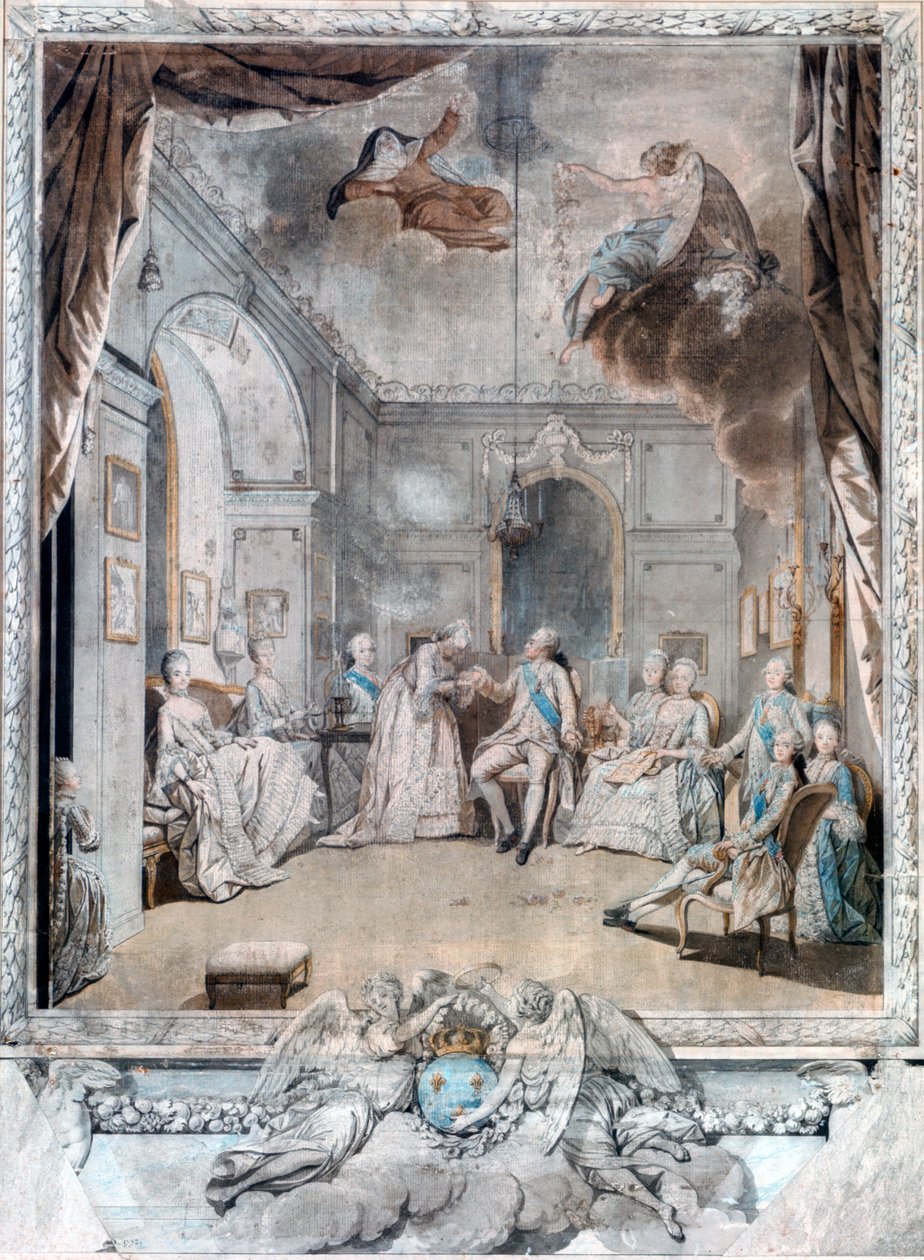 Madame Louise, despedindo-se de seu filho, 1772 de Jean Michel the Younger Moreau