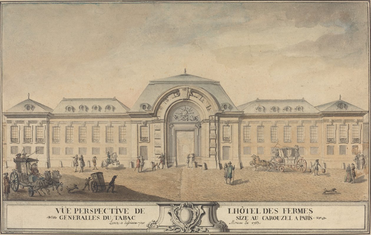 Vista do Hôtel des Fermes Générales du Tabac de Jean Michel Moreau