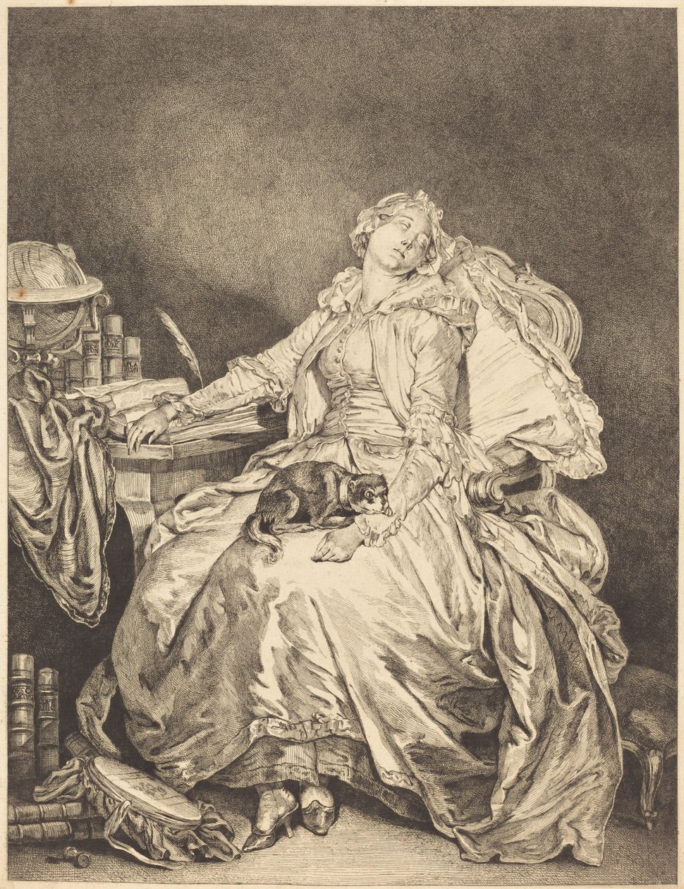 A filosofia do sono de Jean Michel Moreau after Jean Baptiste Greuze