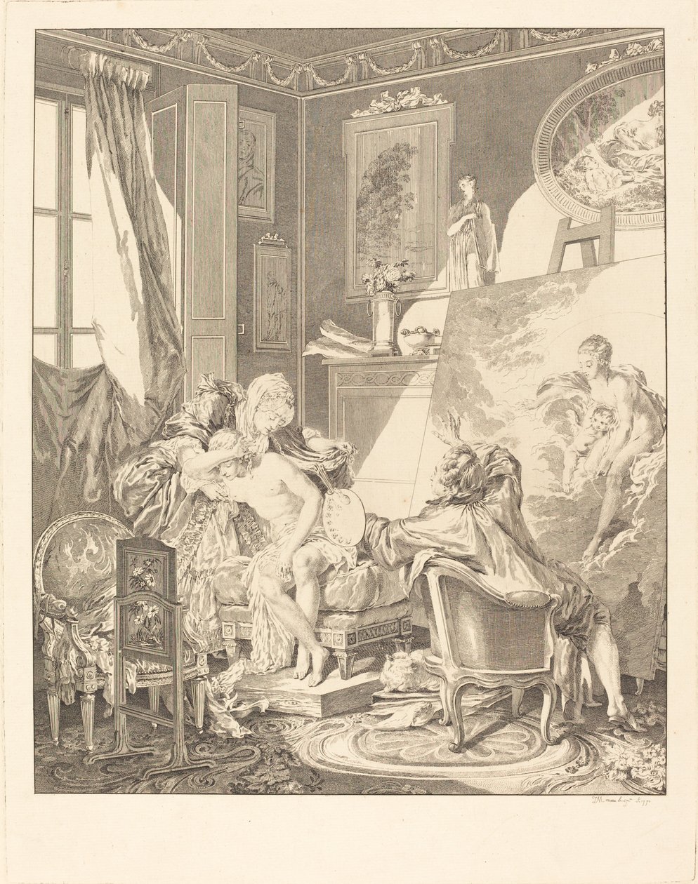 O modelo honesto de Jean Michel Moreau after Pierre Antoine Baudouin
