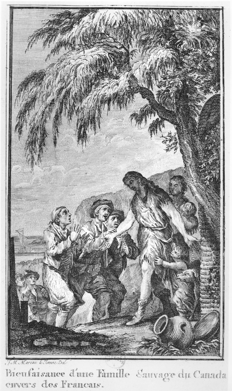 Ilustração de &39;História filosófica e política das duas Índias&39; de Abbe Guillaume Raynal (1713-96) de Jean Michel the Younger Moreau