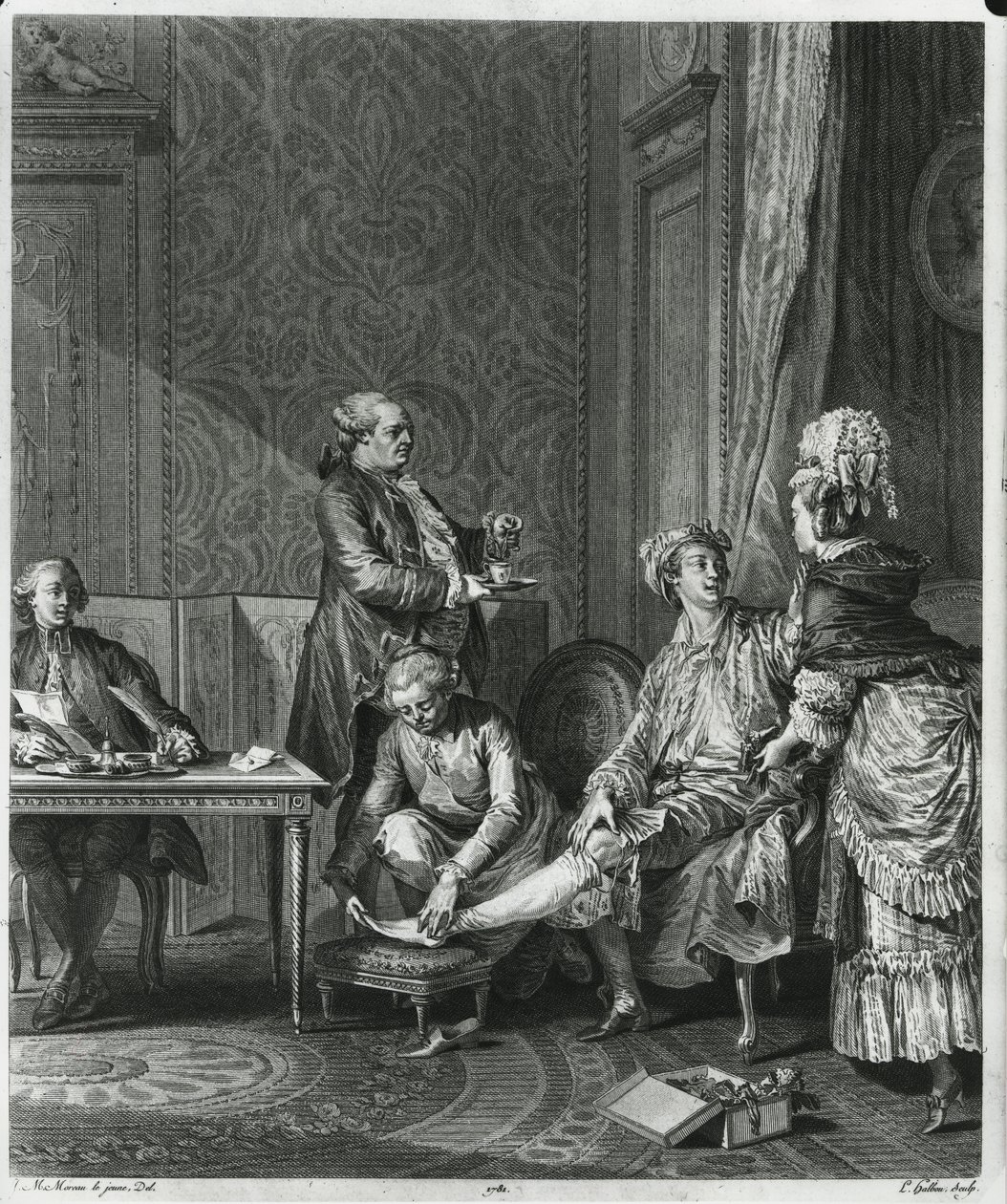 O dique, gravado por Louis Michel Halbou (1730-c.1809) 1781 de Jean Michel the Younger Moreau