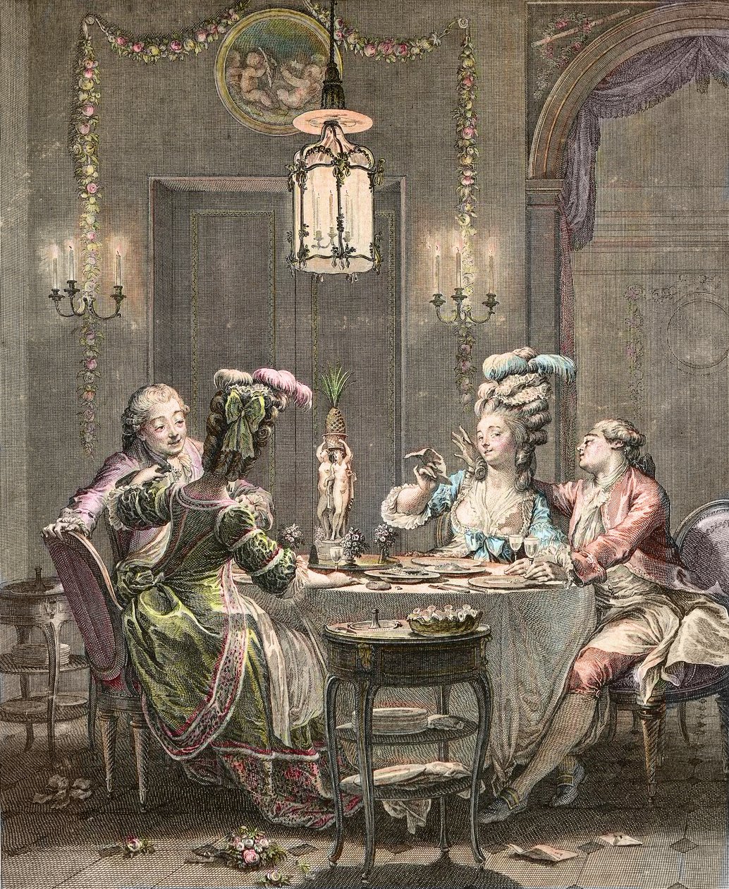 Le fin de ceia - gravura de Moreau Jean Michel, le Jeune (1741-1814) - a Ceia Gourmet, gravada por Isidore Stanislas Helman (1743-1809) 1781 depois de Moreau, Jean Michel o Jovem (1741-1814) de Jean Michel the Younger (after) Moreau