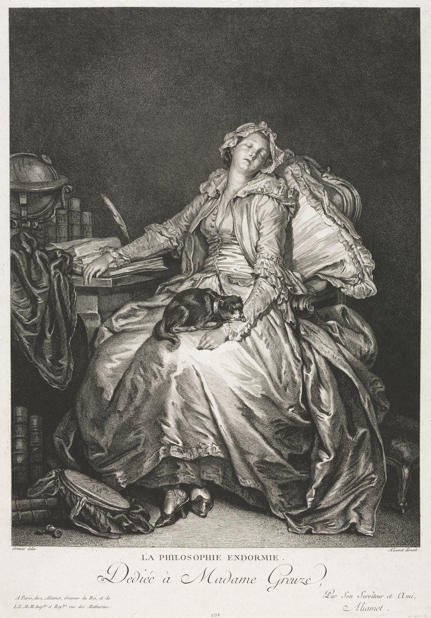 Madame Greuze dormindo de Jean Michel the Younger Moreau