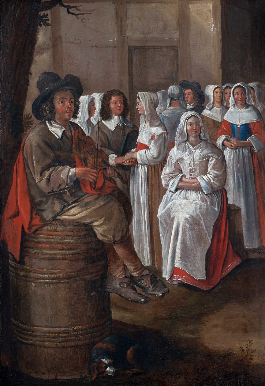 Cena de casamento par Michelin, Jean (1623-1695). Óleo sobre tela, tamanho : 76x52, , Colecção Privada de Jean Michelin