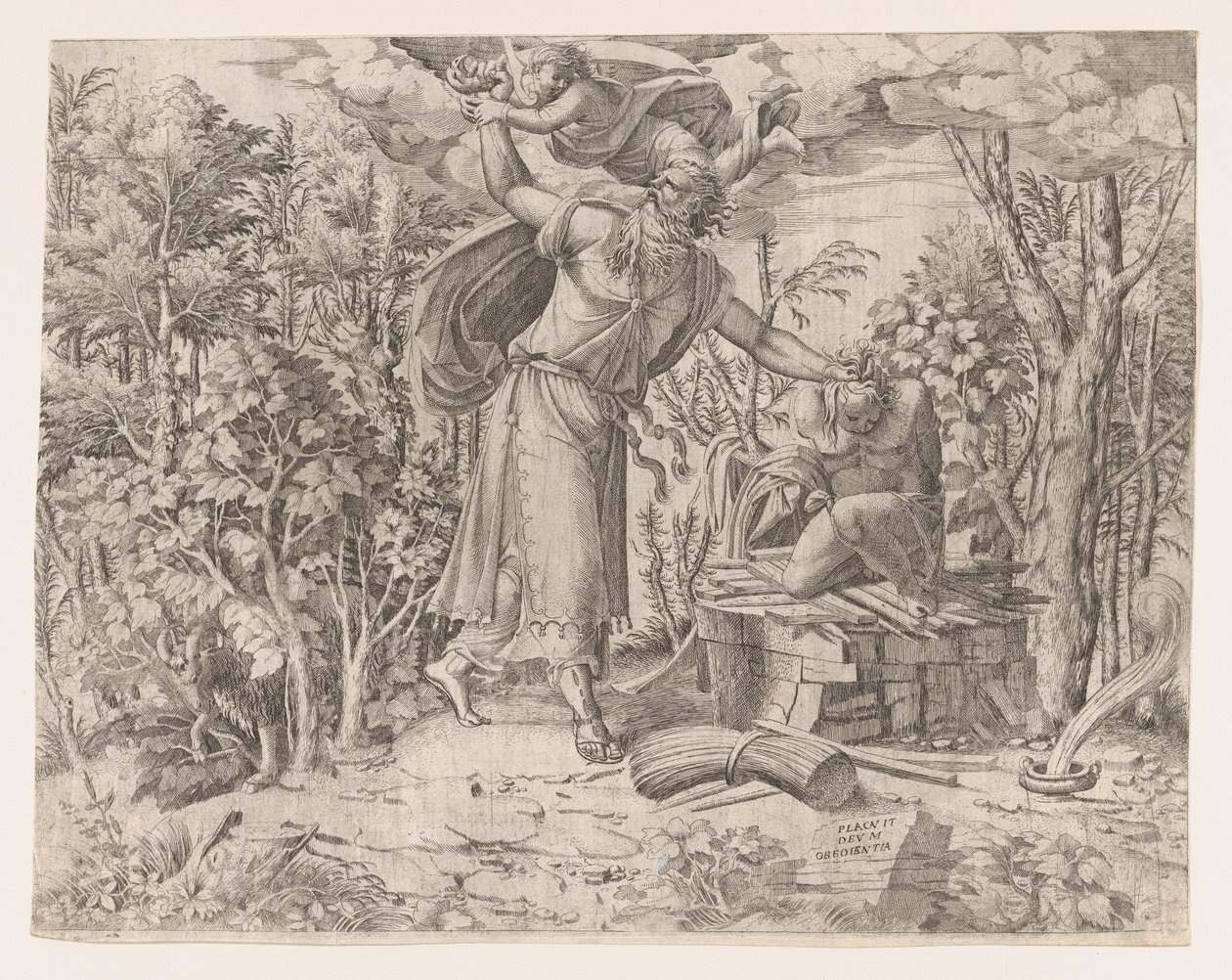 Abraão sacrificando Isaac, 1535-55. de Jean Mignon