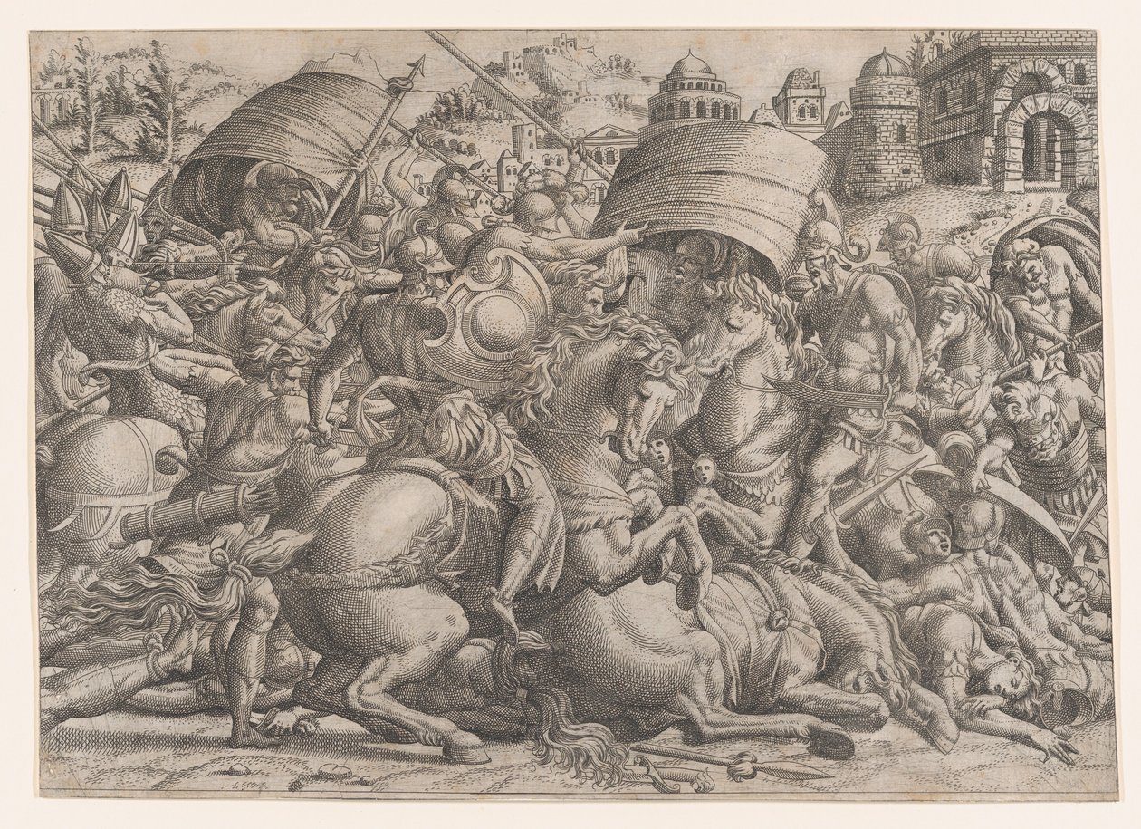 Batalha antes de Tróia, 1535-55. de Jean Mignon
