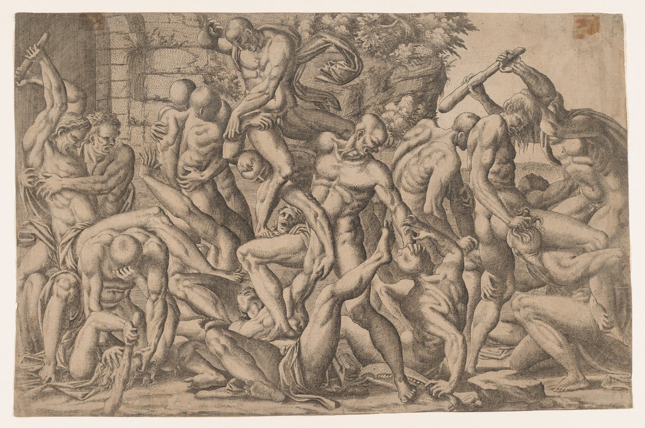 Combate de Homens Nus, 1535-55. de Jean Mignon