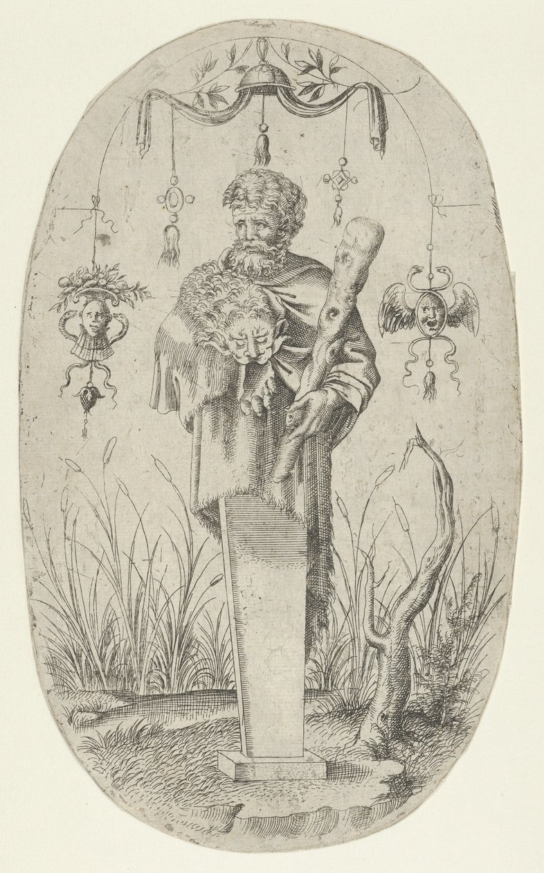 Hércules With His Club, 1535-55. de Jean Mignon