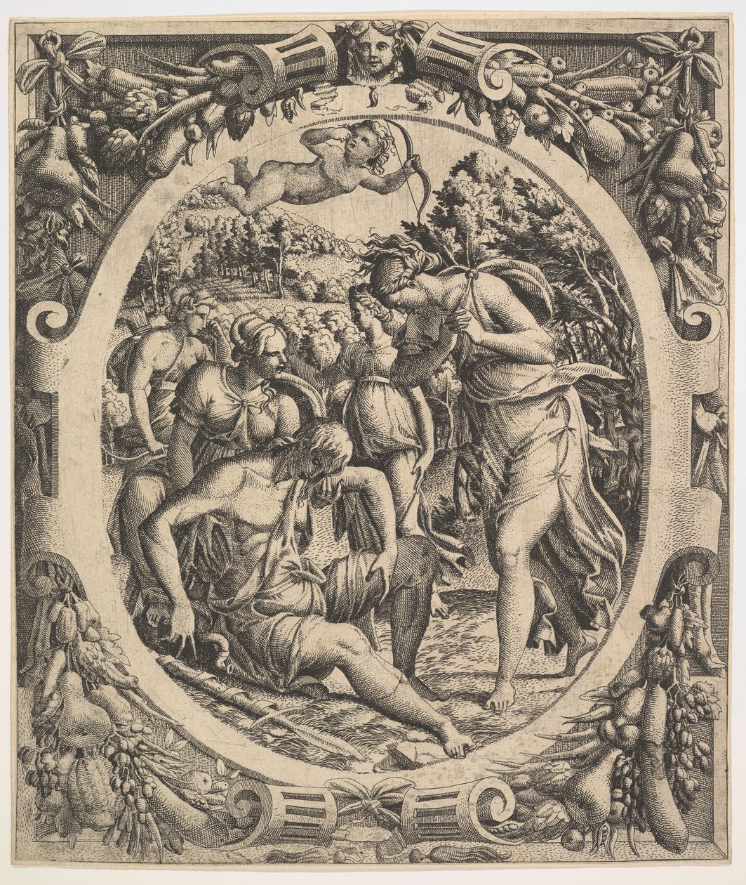 A morte de Adonis, 1544. de Jean Mignon