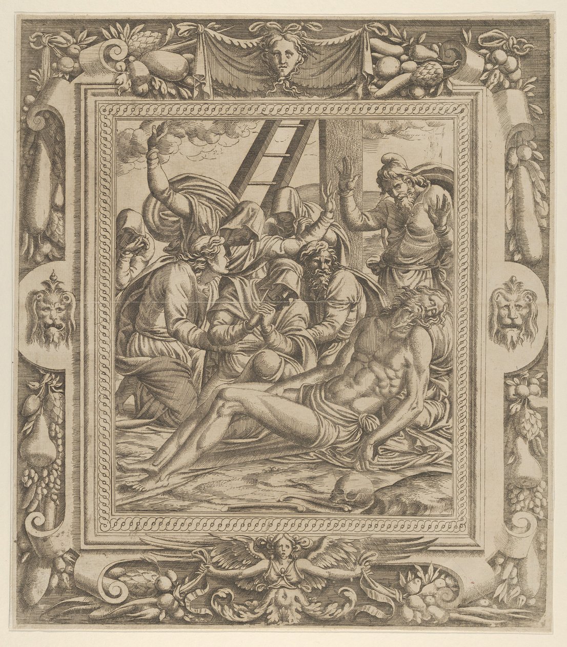 A Lamentação sobre Cristo, 1535-55. de Jean Mignon