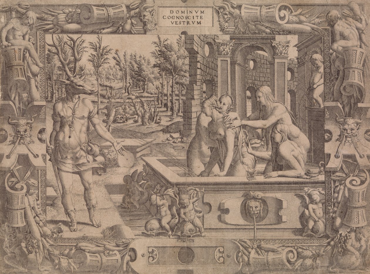 A Metamorfose de Acteon, 1535-55. de Jean Mignon