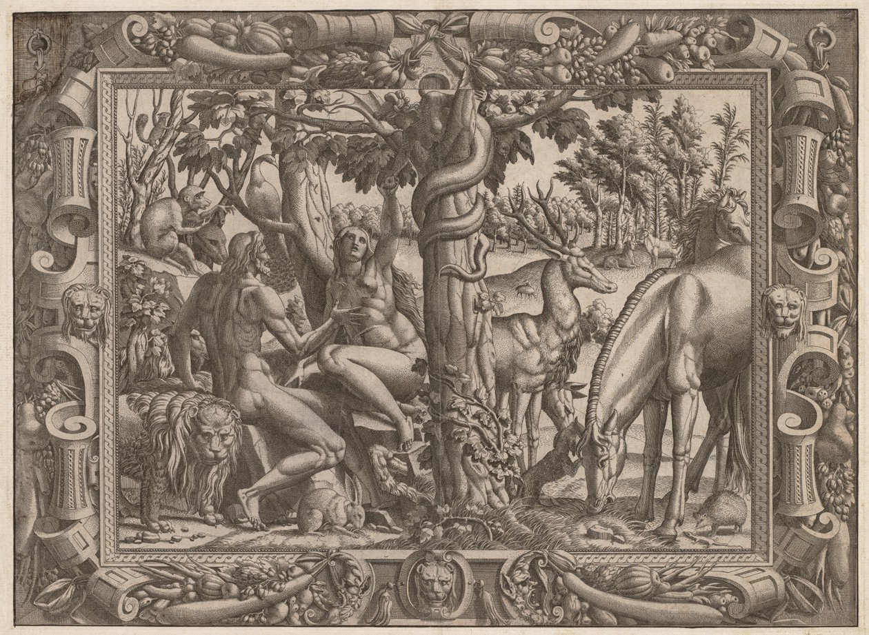A Tentação de Eva, c. 15451547. de Jean Mignon