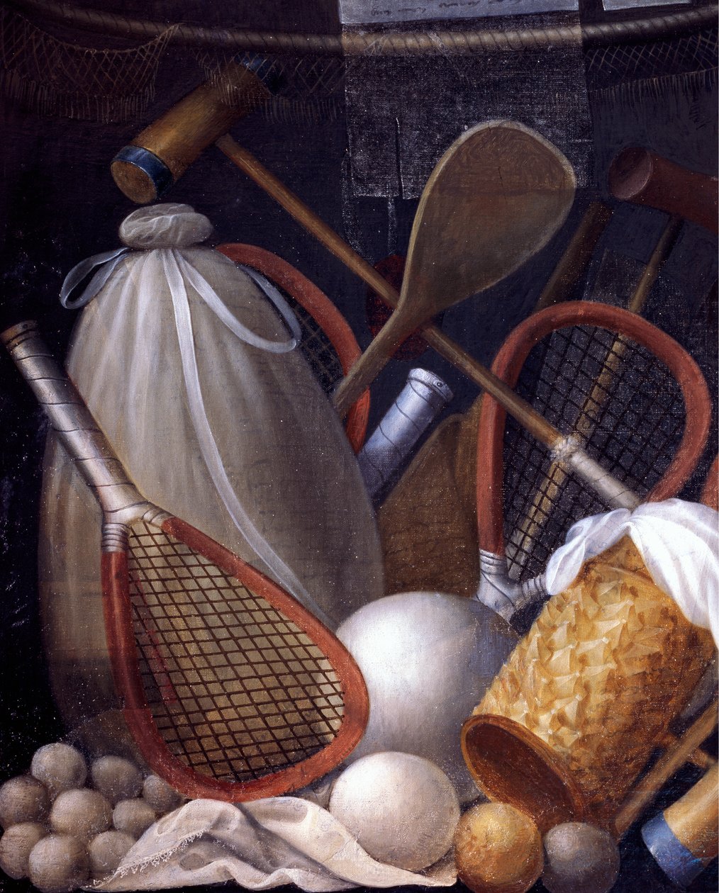 Alegoria dos Jogos, painel pintado por Jean Mosnier (1600-1656). Castelo de Beauregard, Loir-et-Cher, França. de Jean Monier or Mosnier