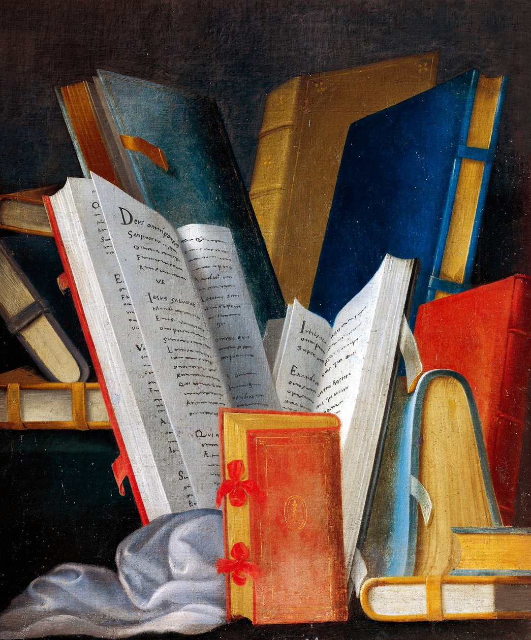 Alegoria da Literatura e da Leitura, painel pintado por Jean Mosnier (1600-1656). Castelo de Beauregard, Loir-et-Cher, França. Detalhe. de Jean Monier or Mosnier