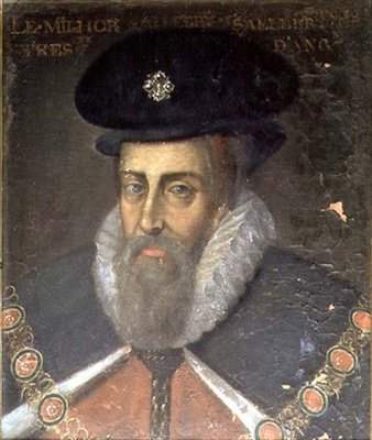 Retrato de Robert Cecil (c.1563-1612) 1º Conde de Salisbury e 1º Visconde Cranborne (óleo sobre painel) de Jean Monier or Mosnier