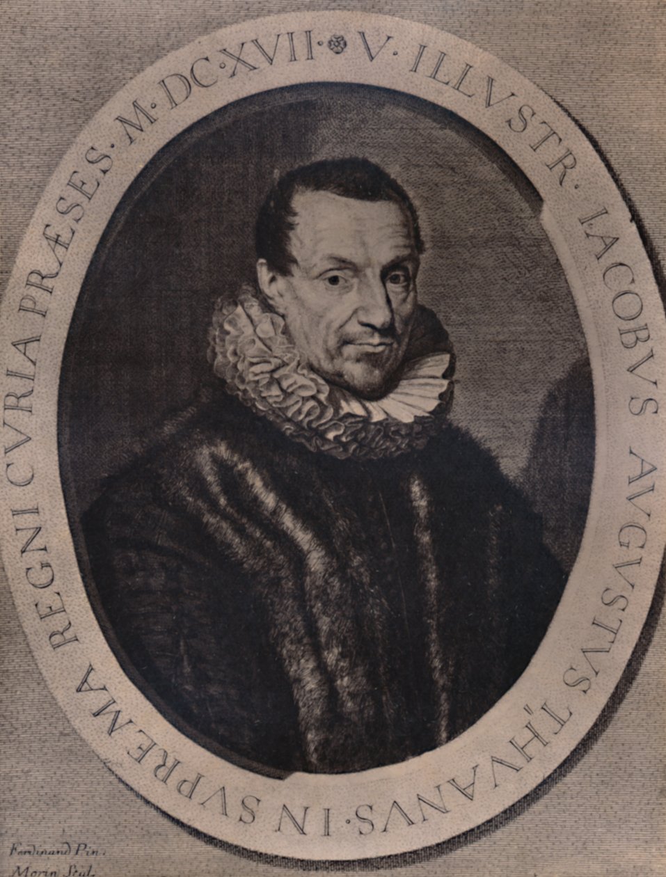 Jacques Auguste de Thou, historiador francês e colecionador de livros, século XVII 1894 de Jean Morin